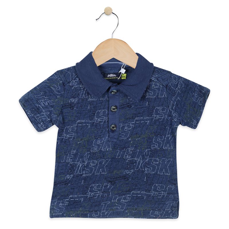 PILLIN - Polera Bebé Algodón Verano Niño Celeste PILLIN