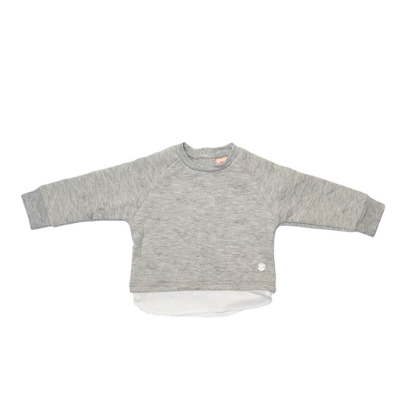 PILLIN - Polerón Cuello Redondo Bebe Algodón Invierno Niña Gris PILLIN