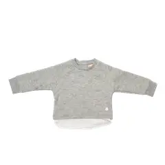 PILLIN - Polerón Cuello Redondo Bebe Algodón Invierno Niña Gris