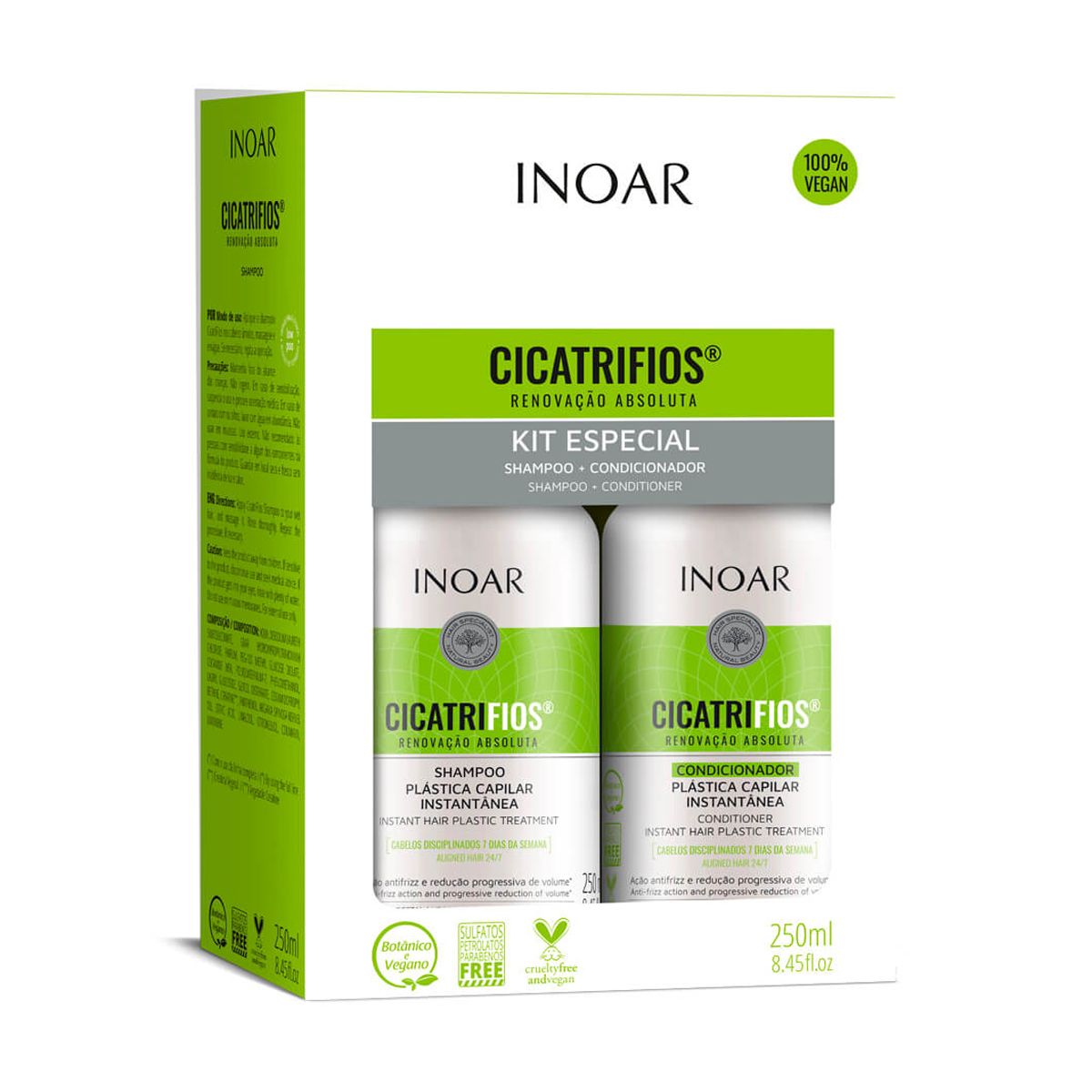 INOAR - Shampoo y Acondicionador Cicatrifios 250 ml.-
