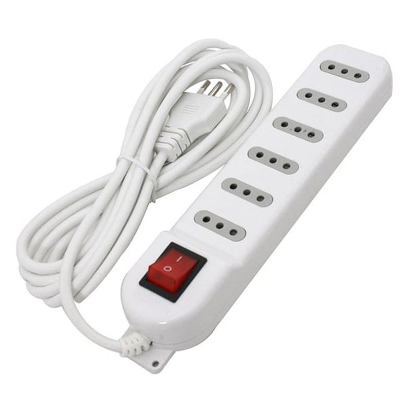 MACROTEL - Alargador corriente Zapatilla Enchufe 6 tomas 3 mts