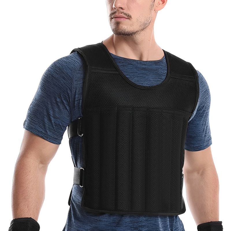 SPORTIME - Chaleco de Peso 10 Kg Lastre Ajustable Pro Entrenamiento