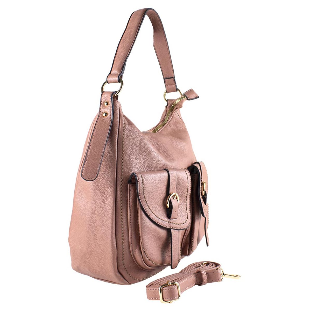 MAILEA - Cartera ecocuero base acolchada para mujer rosado