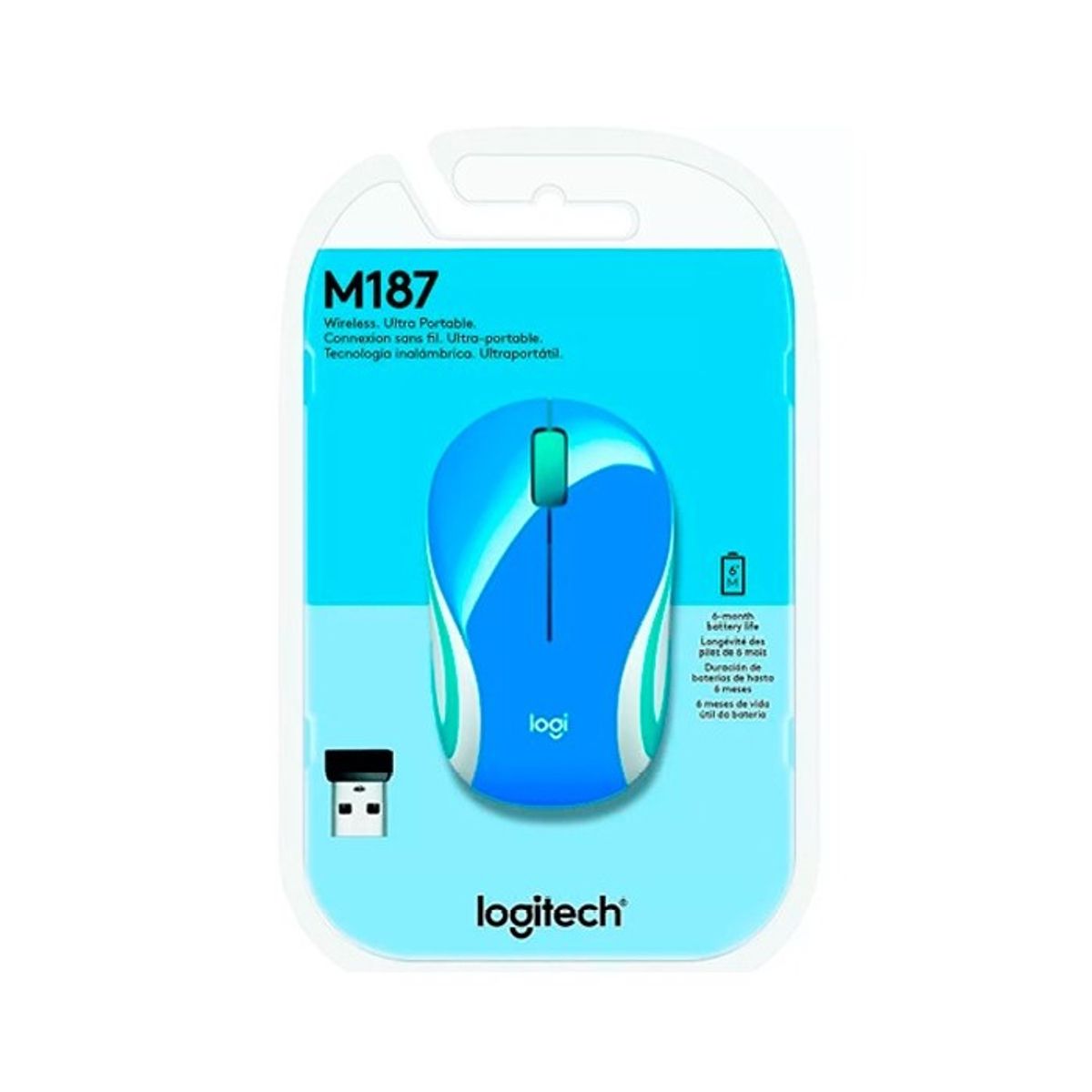 LOGITECH - Mouse Inalambrico Logitech M187 Azul