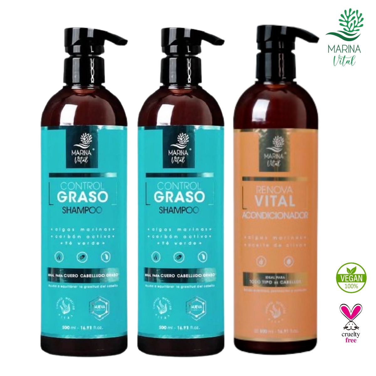 MARINA VITAL - 2 Shampoo Control Graso Y Acondicionador