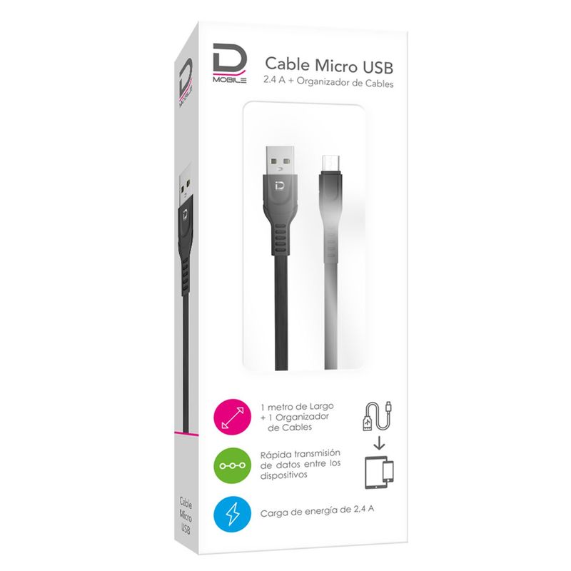 DATACOM - Cable MicroUSB 1.5A Negro 1 metro Datacom Pronobel