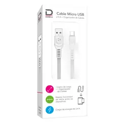 DATACOM - Cable MicroUSB 2.4A Blanco 1 metro Pronobel