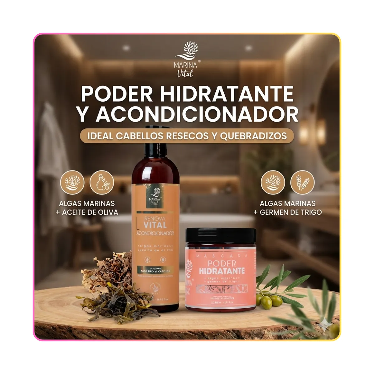 MARINA VITAL - Mascara Poder Hidratante Y Acondicionador Marina Vital
