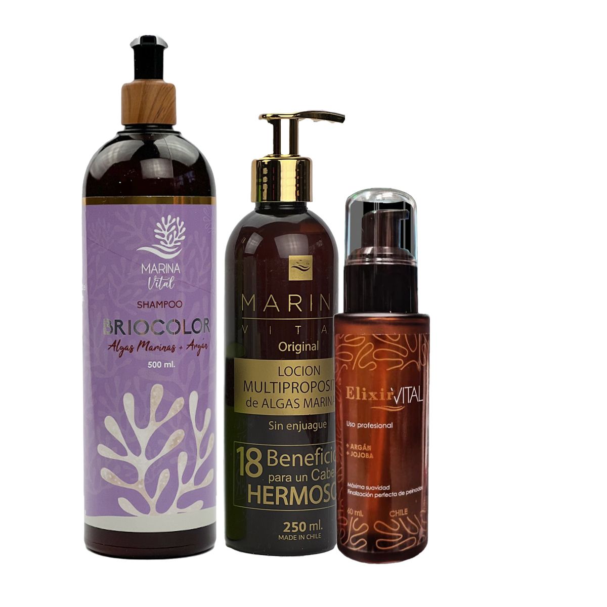 MARINA VITAL - Shampoo Briocolor Serum y locion Multiproposito