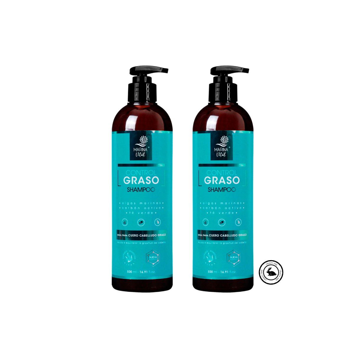 MARINA VITAL - 2 Shampoo Control Graso 500 Ml c/u Pack