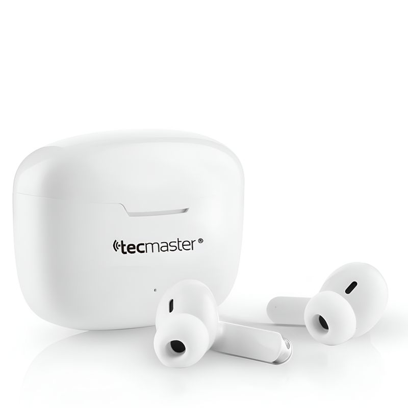 TECMASTER - Audífono Earbuds Bluetooth Touch Wireless TWS HIFI TM-300512 - Blanco