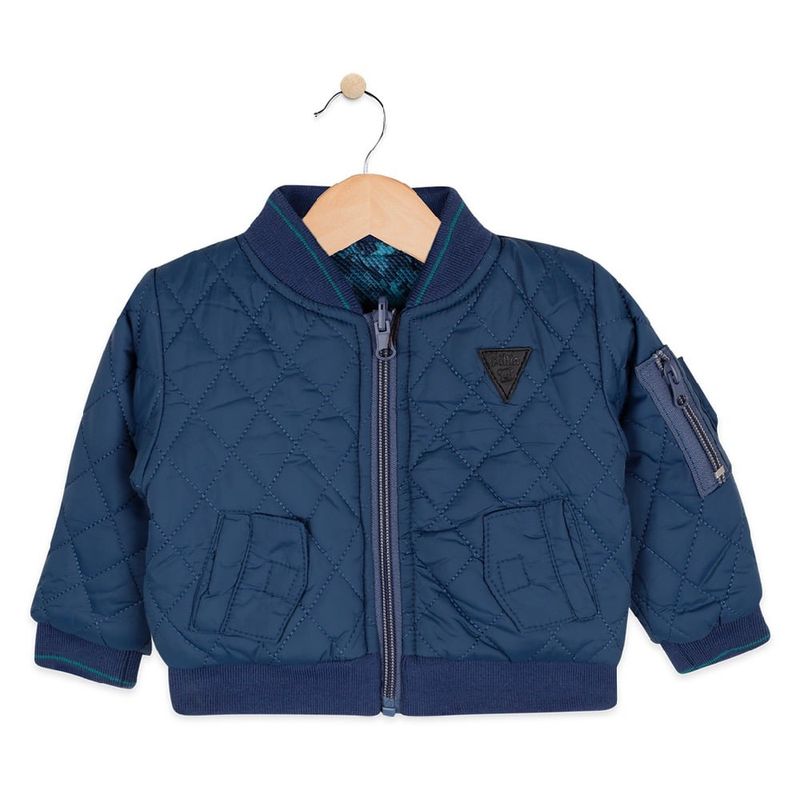 PILLIN - Chaqueta Reversible Bebé Algodón Invierno Niño Azul PILLIN