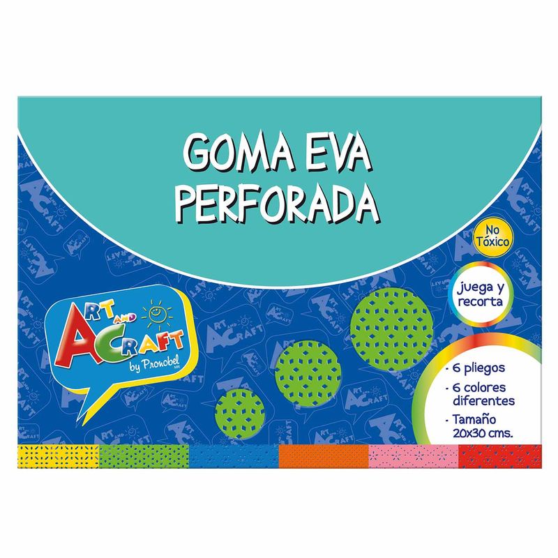 PRONOBEL - Carpeta Con Papel Goma Eva Perforada 20x30 cm Art & Craft