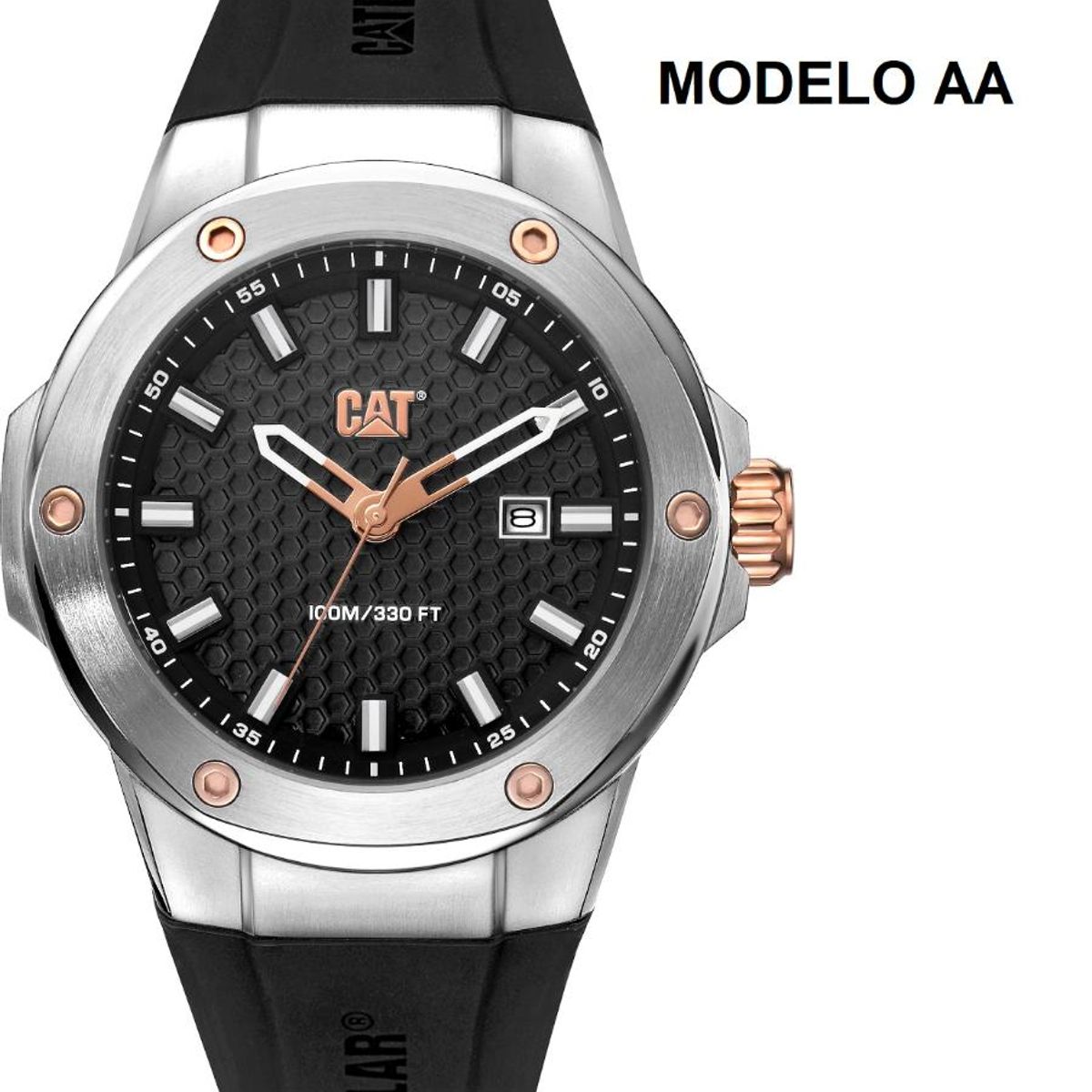 CAT - Correa Pulsera Caterpillar Hombre Aa Negro 