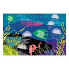 MUDPUPPY - PUZZLE 100PCS QUE BRILLA EN LA OSCURIDAD, BAJO EL MAR