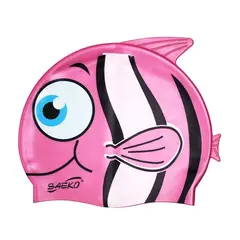 SAEKO - GORRA NATACION SILICONA FISH ROSADA