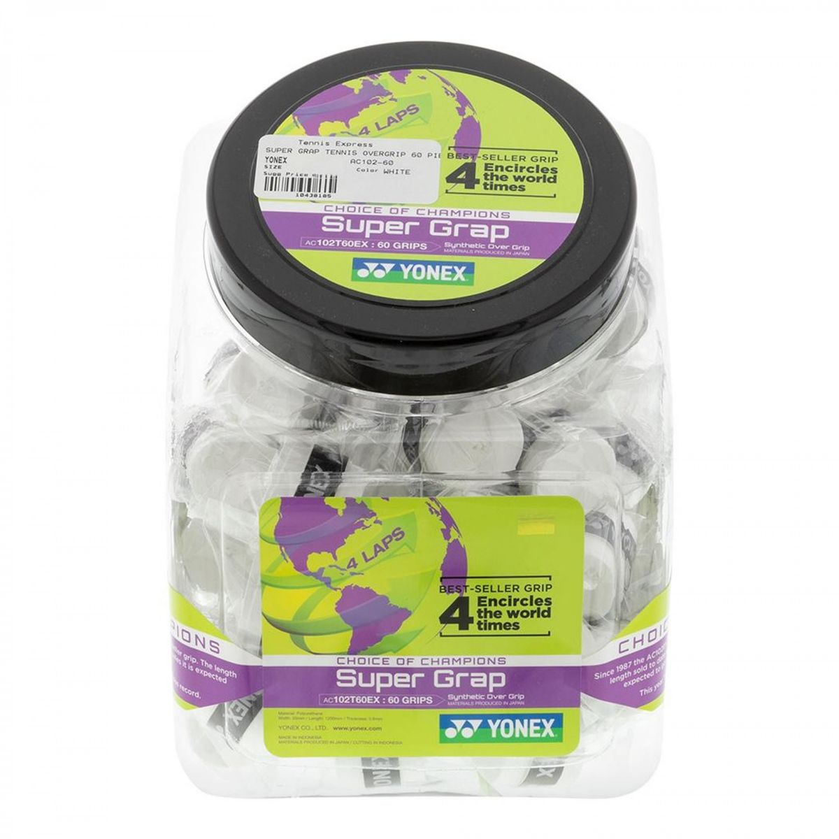 YONEX - OVERGRIP YONEX SUPER GRAP BLANCO JARRO X60