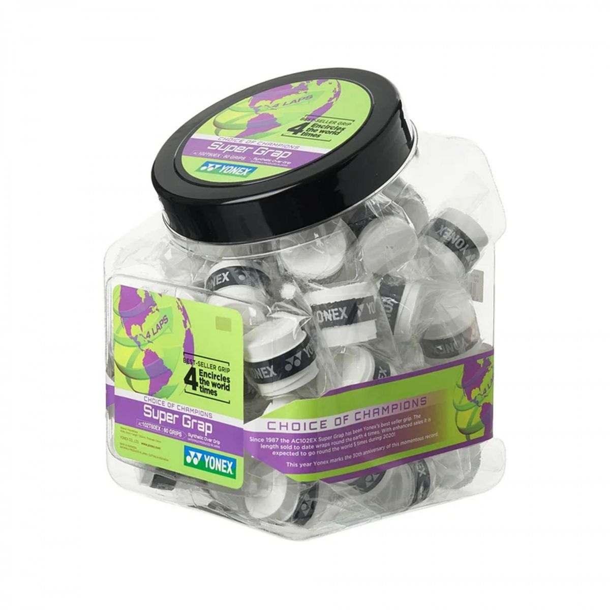 YONEX - OVERGRIP YONEX SUPER GRAP BLANCO JARRO X60