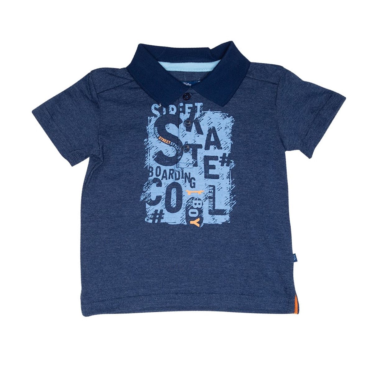 PILLIN - Polera M/Corta Bebe Algodón Verano Niño Azul PILLIN