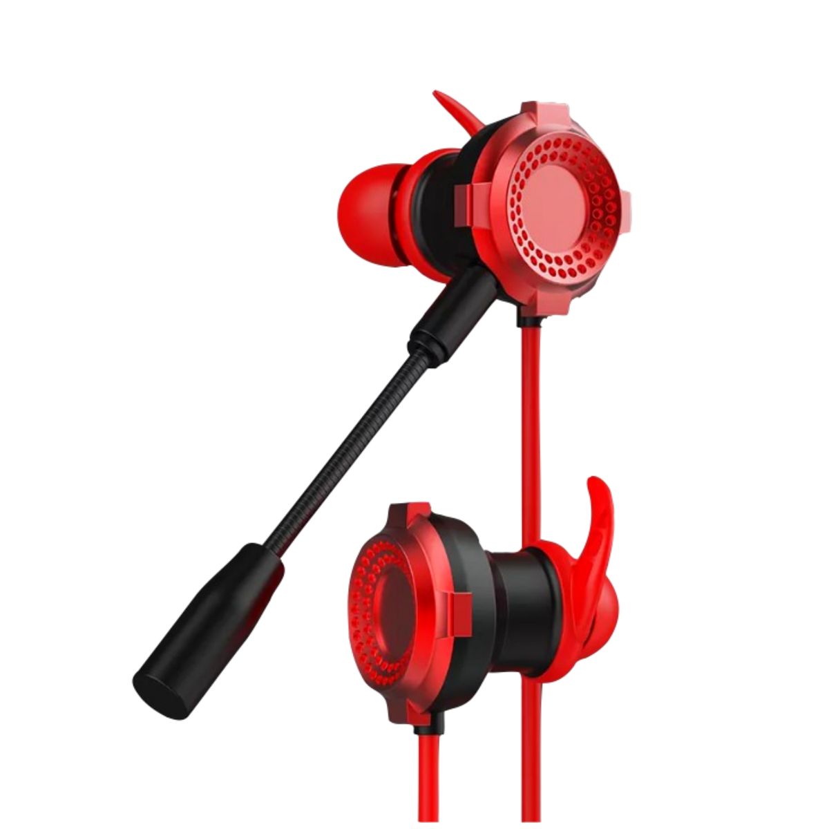 YOOKIE - Audífonos jack 3.5 In-Ear Gamer Rojo sonido HD para telefono PC