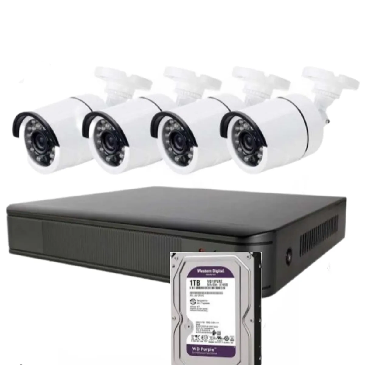 ARTIHOGAR - Kit Cctv 4 Cámaras 2 MP con Disco Duro 1 Terabyte Full HD