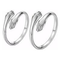 Anillos parejas ajustables amor abrazo ilusión plata 925