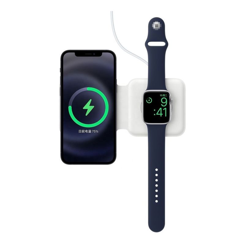 MATPRO - Cargador Inalámbrico iPhone Magsafe 2en1 Dual 15w Carga Rápida