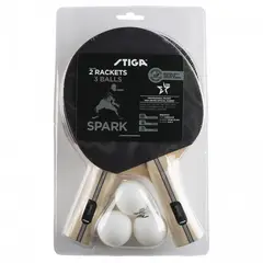 STIGA - SET TENIS DE MESA SPARK HOBBY - 2 PALETAS - 3 PELOTAS