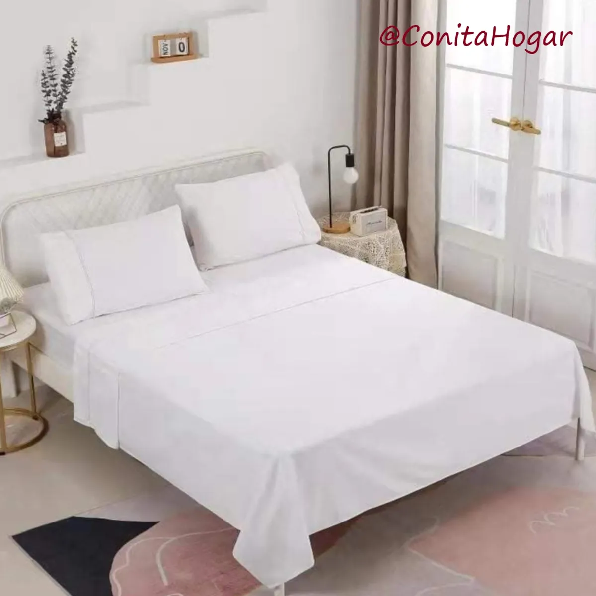 GENERICO - Juego de Sabana de 1.5 Plaza Blanco