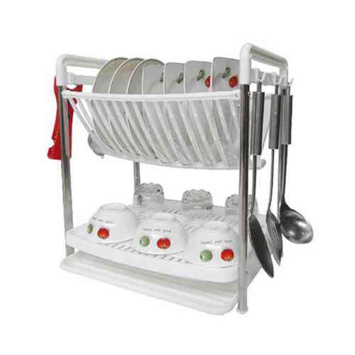 GENERICO - Rack Organizador Escurridor De Loza Platos 40Cm Blanco