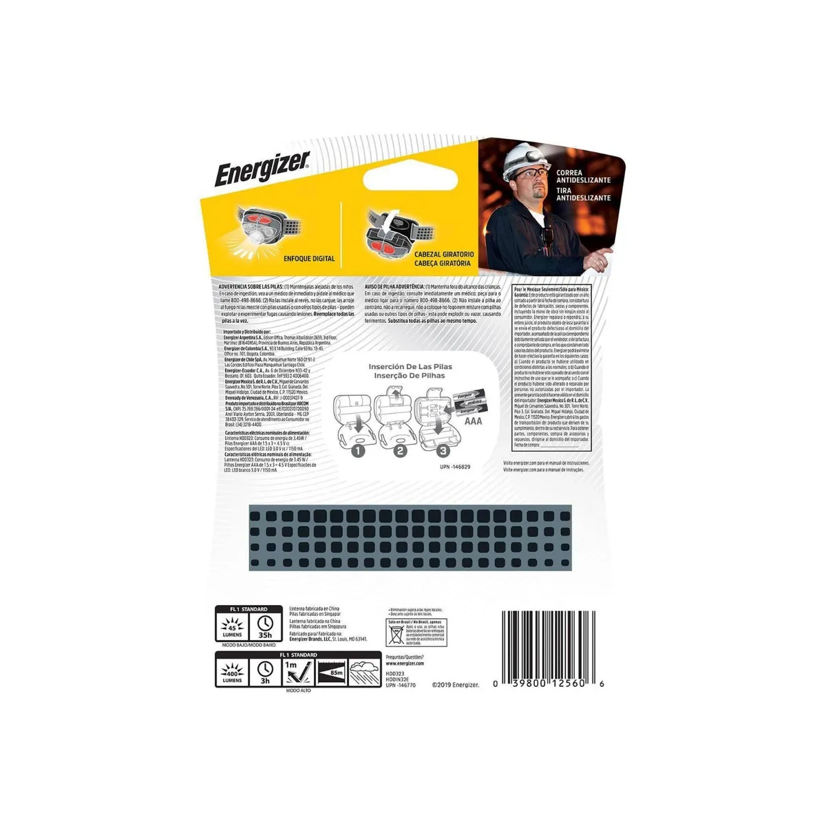 ENERGIZER - Linterna de Cabeza  Energizer Manos Libres