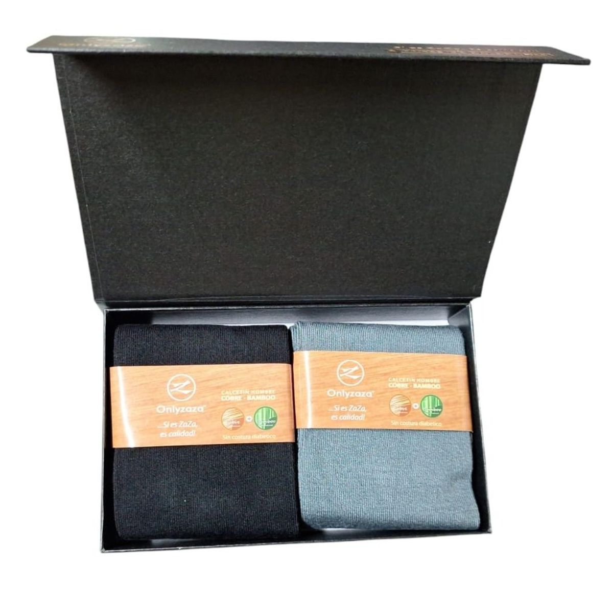 GARSIL - Pack Regalo - 2 Pares Calcetines Hombre Cobre - Bambu - Sin Costura