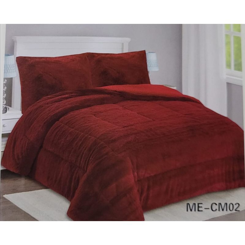 GENERICO - Cobertor Peludo Cama King - Burdeo