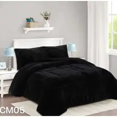 GENERICO - Cobertor Peludo Cama King - Negro