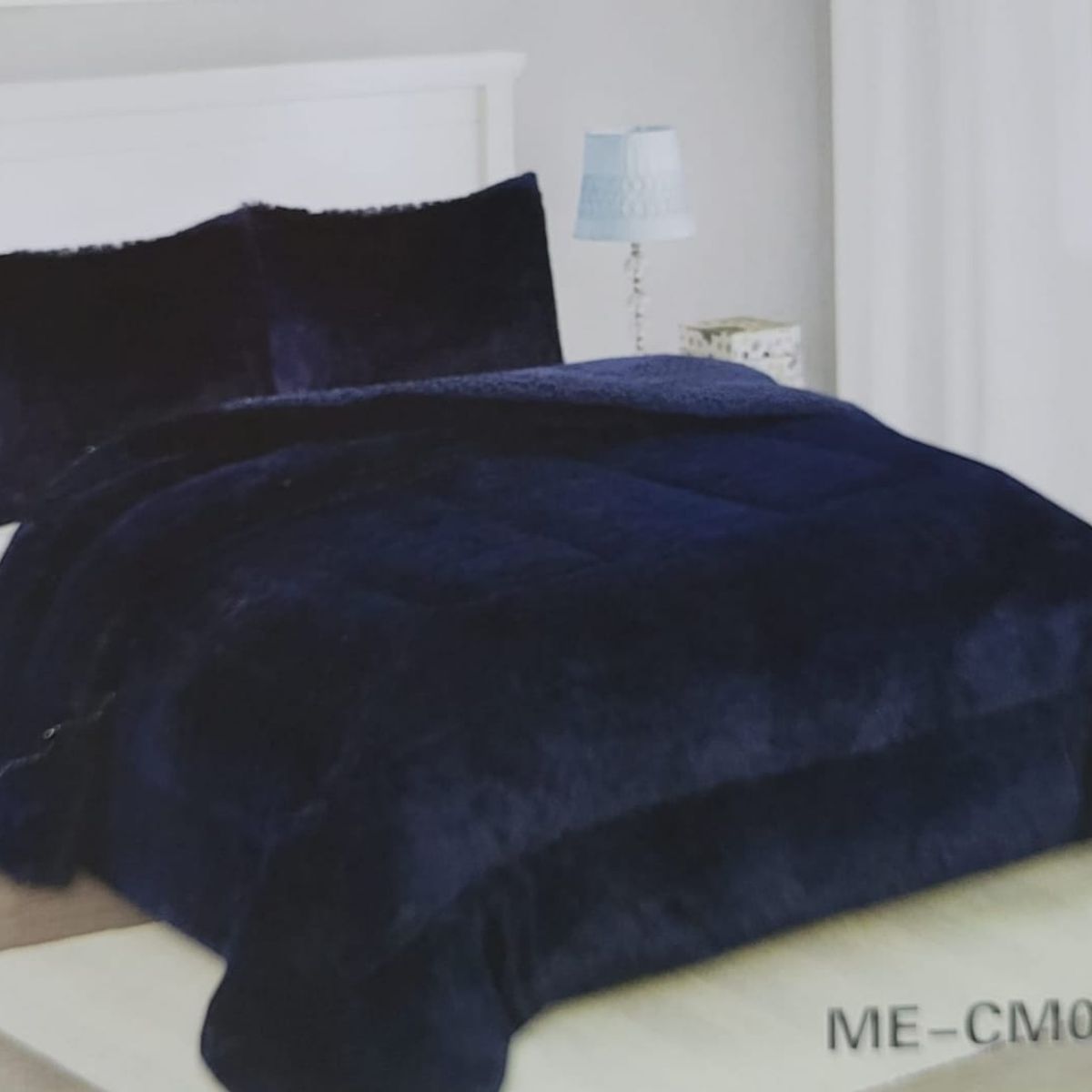 GENERICO - Cobertor Peludo Cama King - Azul Marino