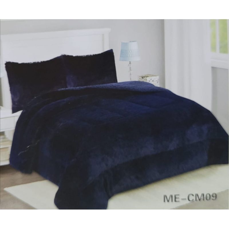 GENERICO - Cobertor Peludo Cama King - Azul Marino