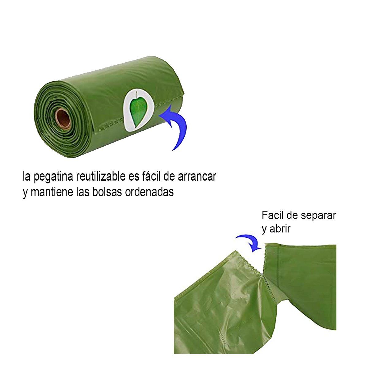 GENERICO - Bolsa De Basura Para Mascotas 8 Rollos Biodegradable 120 Un