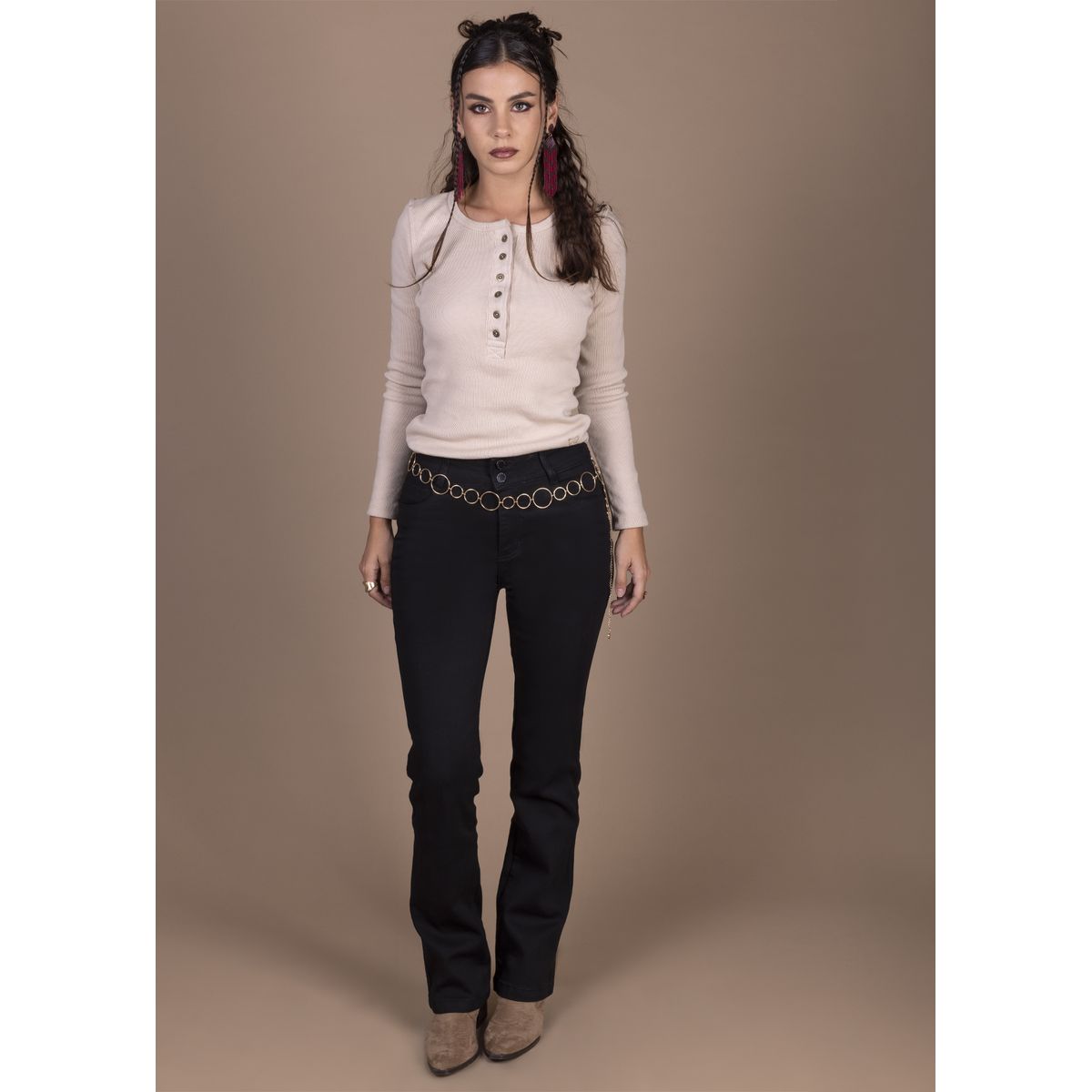 EFESIS - Jeans Straight Tiro Medio Mujer Efesis