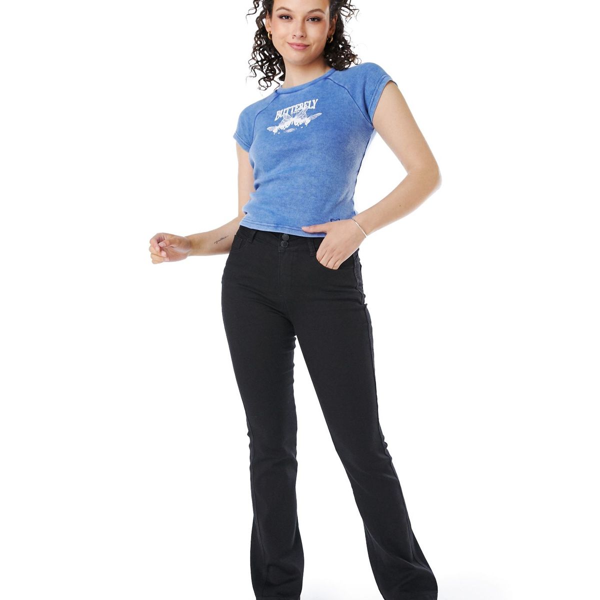 EFESIS - Jeans Straight Tiro Medio Mujer Efesis