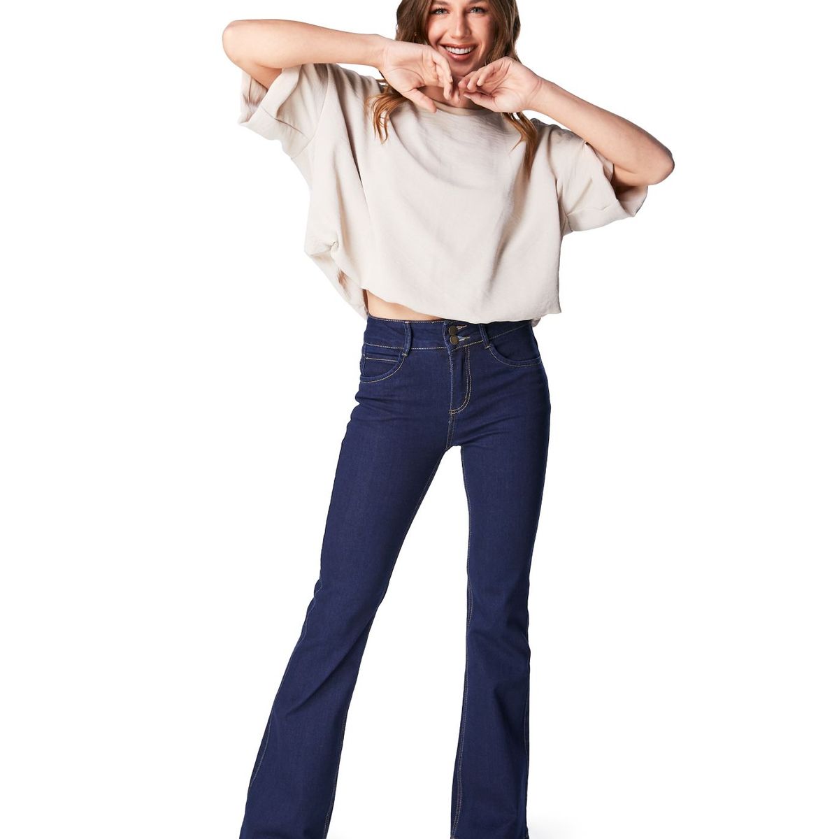 EFESIS - Jeans Flare Tiro Medio Mujer Efesis