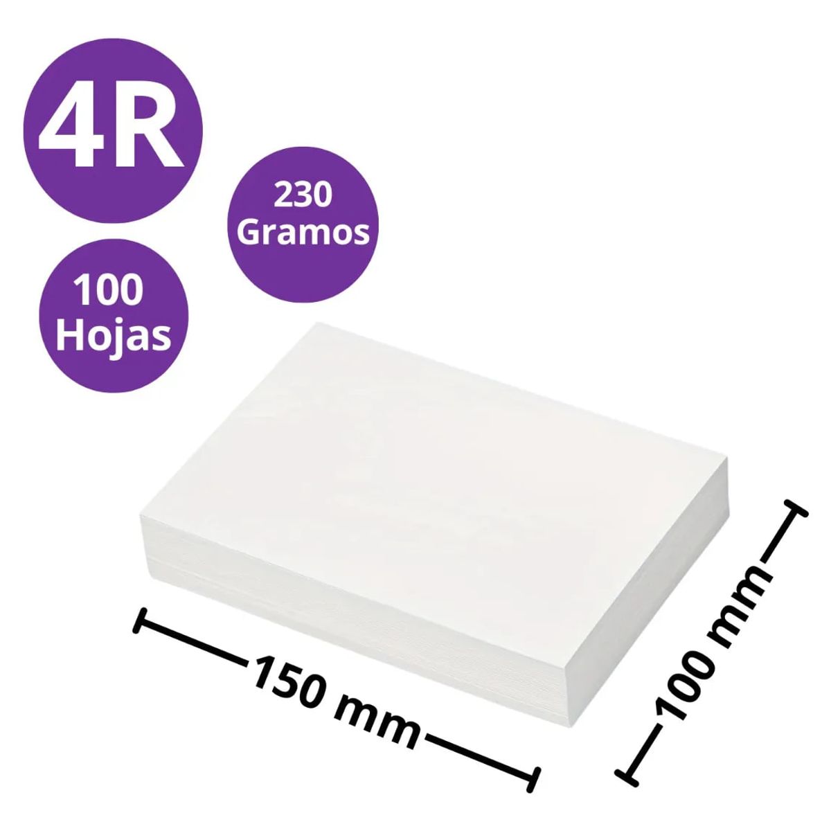 GENERICO - Papel Fotográfico Glossy 4R (10x15) 230 g X 100 Hojas SP