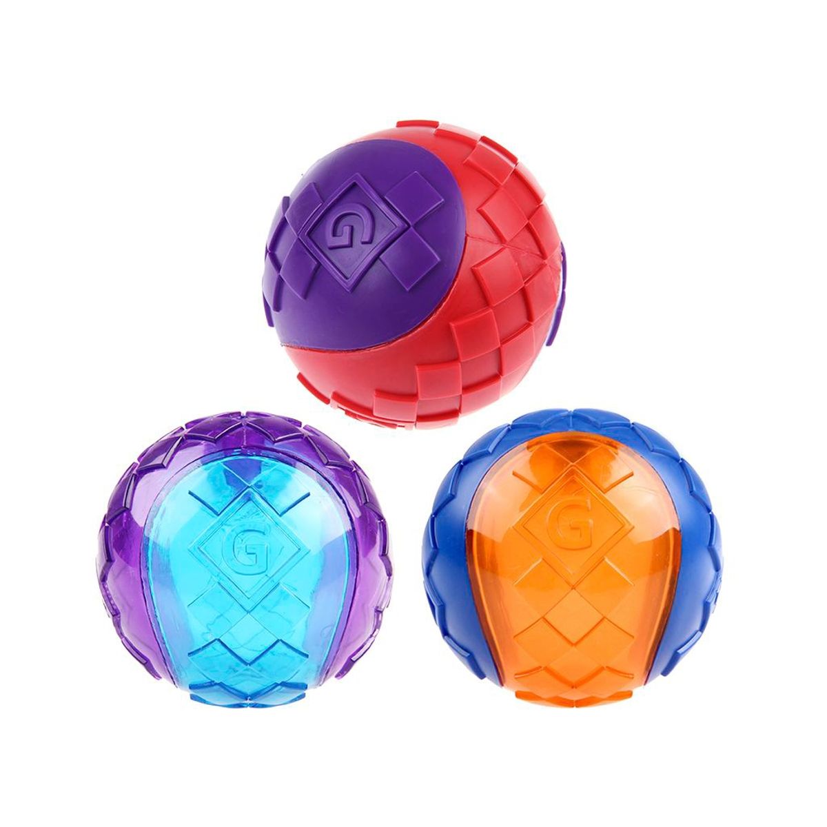 GIGWI - Pack Pelotas Gigwi Sonido Talla Small 3 unidades para Perro