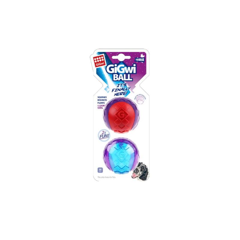 GIGWI - Pack Pelotas Gigwi Sonido Talla Medium 2 unidades para Perro