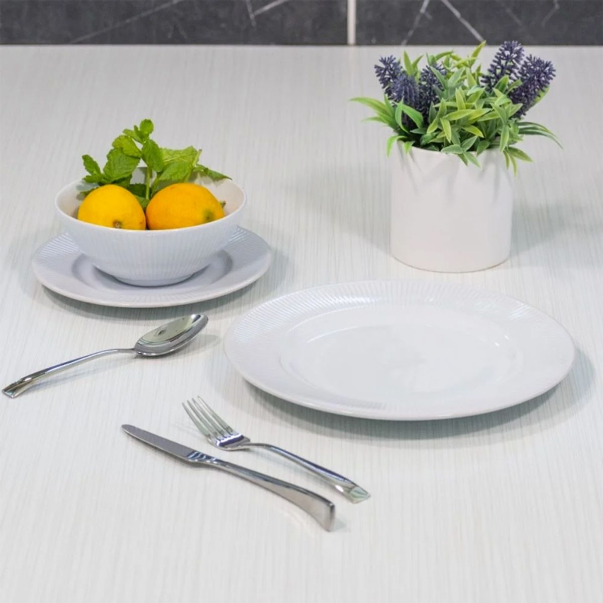 MASON CASH - Plato Linear Ensalada 21 cms Blanco
