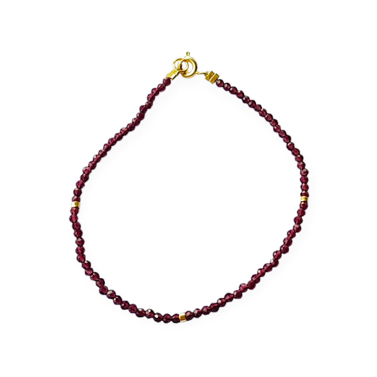 COGGIOLA - Pulsera Cristal Morado Oscuro Mostacillas Enchapado Oro 18K