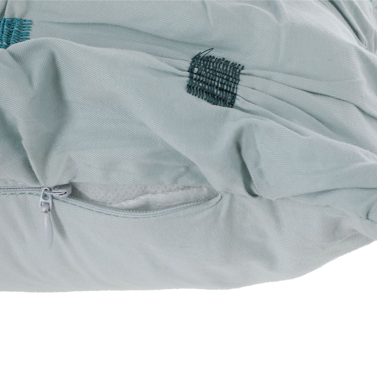 SUEÑO BLANCO - COJIN CAPITONE VERDE AGUA  30X50 CM