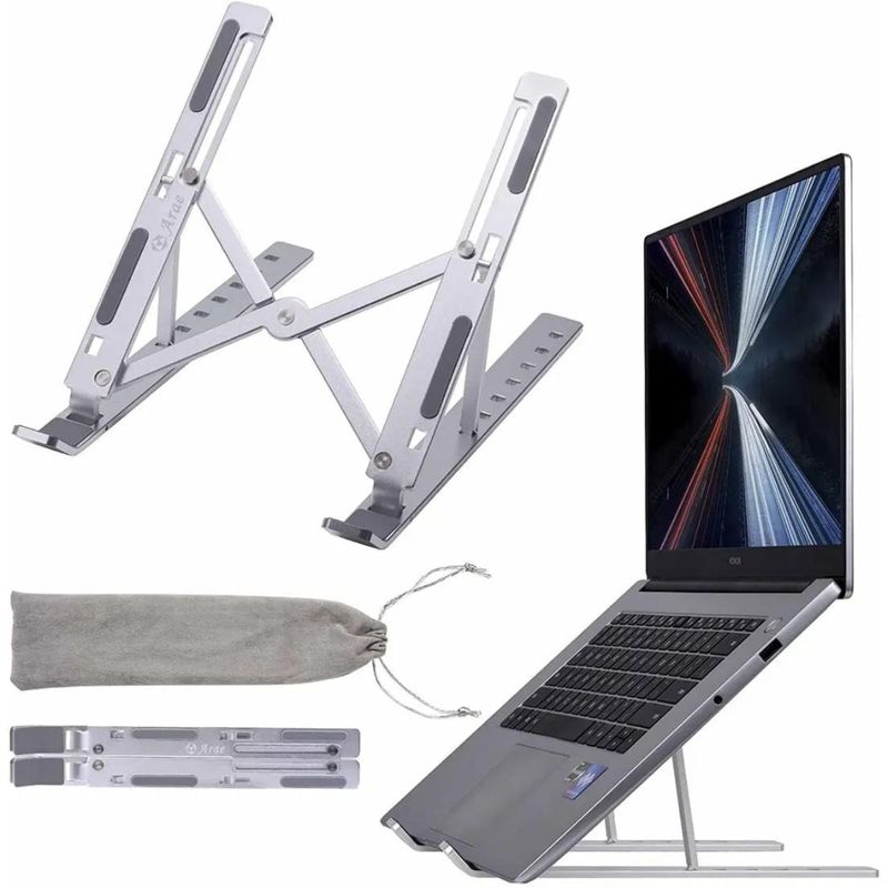 GENERICO - Alzador Aluminio Notebook Plegable Soporte Elevador