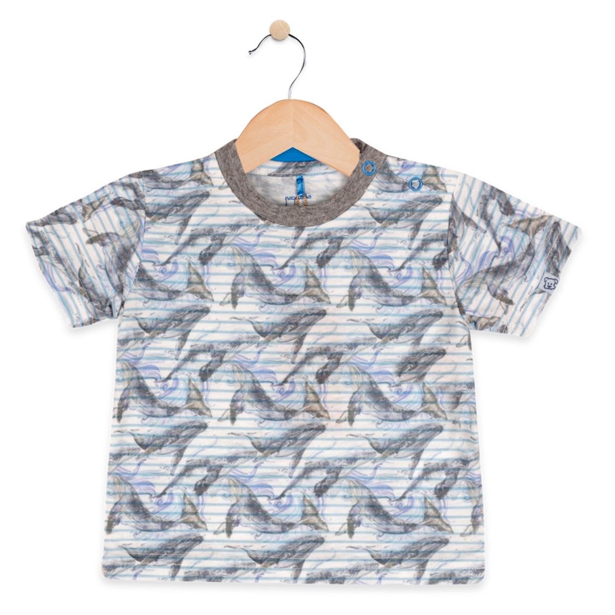 PILLIN - Polera Bebe Algodón Verano Niño Azul PILLIN