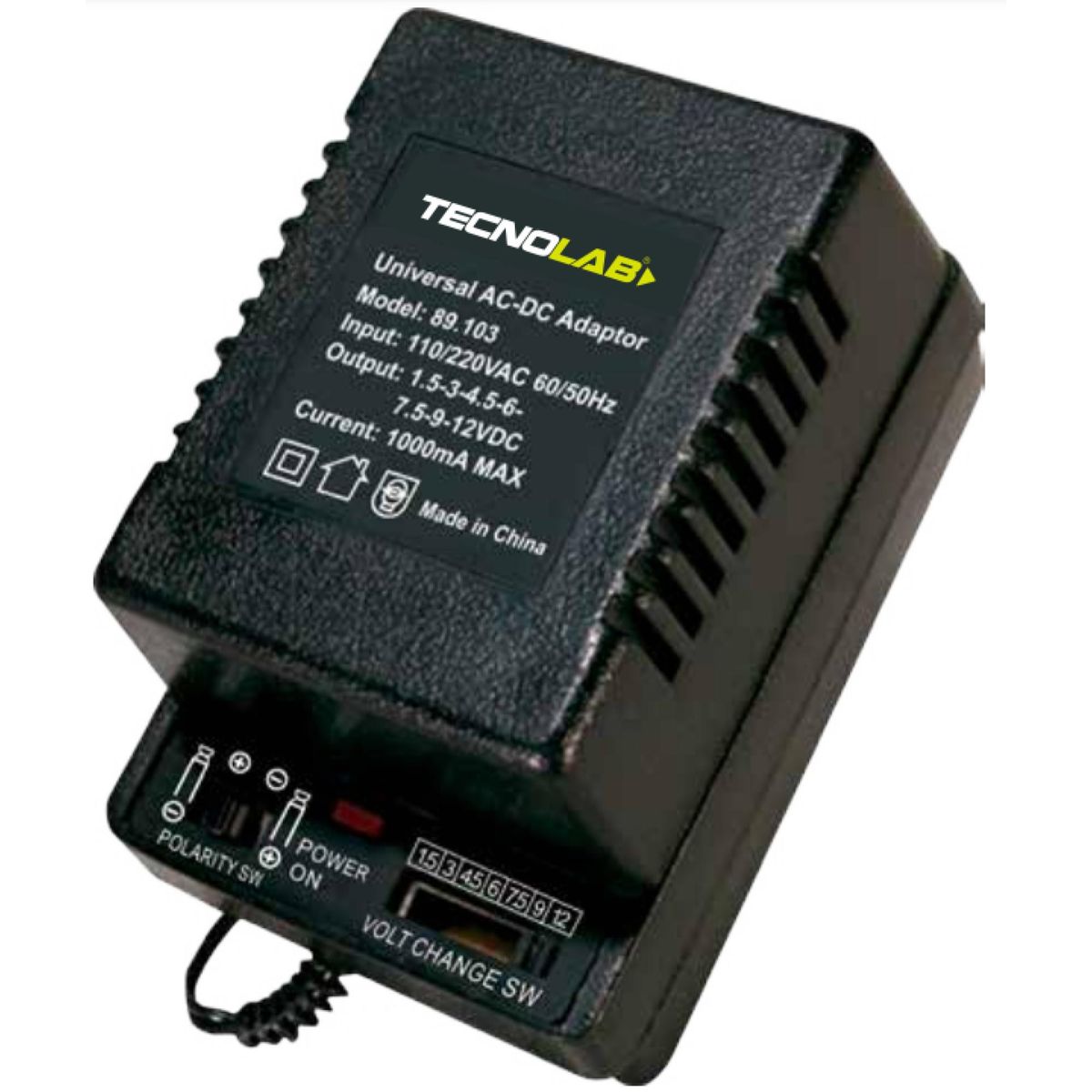 TECNOLAB - Eliminador De Pilas Baterias Transformador Universal 1000mAh