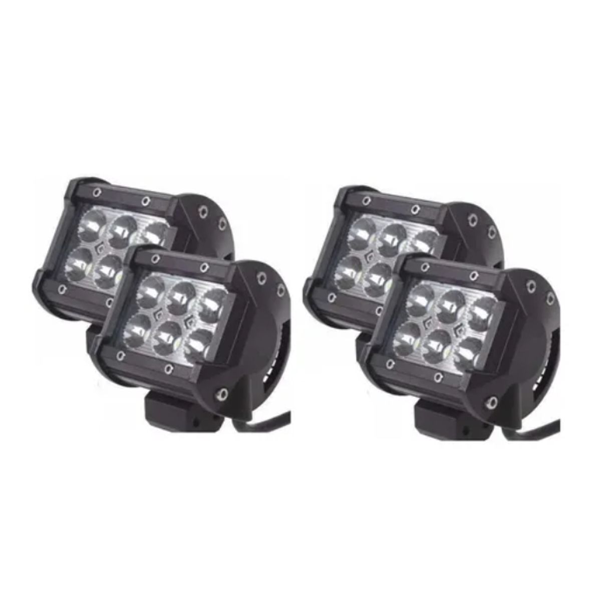 ESHOPANGIE - Pack 4 Focos Led Neblinero Spot De 4 PuLG 18w Con 6 Led